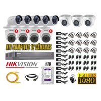 Kit 12 Cámaras de Seguridad Hikvision 04 Camara con Audio Incorporado Full HD 1080p