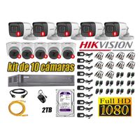 Kit 10 Cámaras de Seguridad Hikvision Audio Incorporado Full HD 1080p