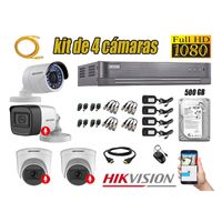 Kit 4 Cámaras de Seguridad Hikvision 03 Camara con Audio Incorporado Full HD 1080p