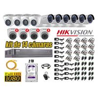 Kit 14 Cámaras de Seguridad Hikvision 04 Camara Audio Incorporado Full HD 1080p
