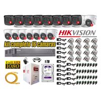 Kit 16 Cámaras de Seguridad Hikvision Audio con Incorporado Full HD 2Mp