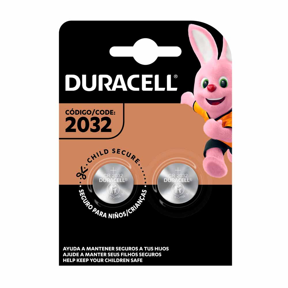 Pila Duracell botón litio 2032 x2