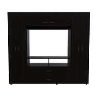 Ropero Manila 6 puertas Negro Amaderado Tv 46""