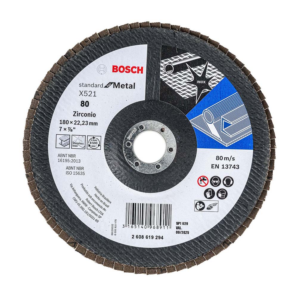 Disco flap standard Inox/metal 7"" GR80