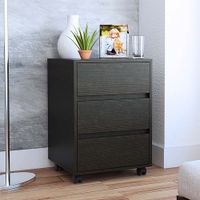 Archivador de oficina Negro Amaderado 46x66cm Tuhome