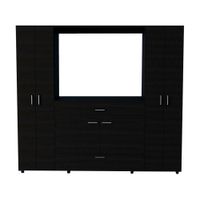 Ropero Manila 7 puertas Negro Amaderado Tv 46""
