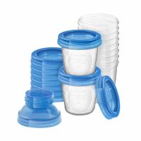 Recipiente de Leche AVENT 180ml 10 un +2 Adaptadores