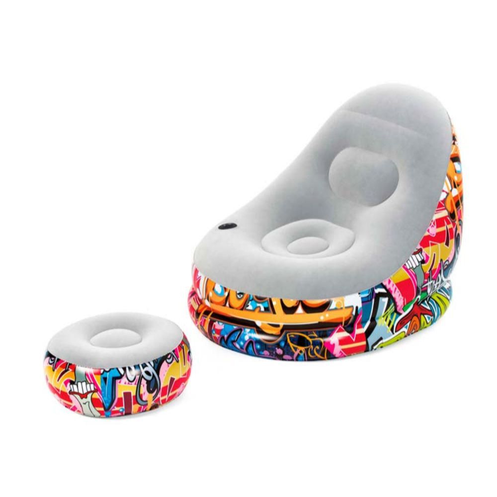 Sillón con ottoman Grafiti 121x100x86cm Bestway