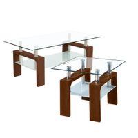 Juego de Mesa de Centro + Mesa de Lado Marrón