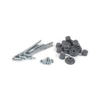 Kit Gancho J 1/4""x4"" + Tuerca + Capuchón Gris x 8 unidades