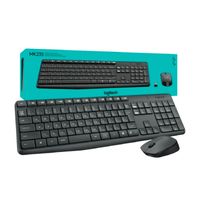 Teclado Logitech Mouse MK235 Wireless Usb Sp Black
