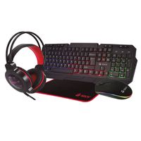 Combo Teros TE-4060R Teclado Multimedia Mouse Headset Mouse Pad
