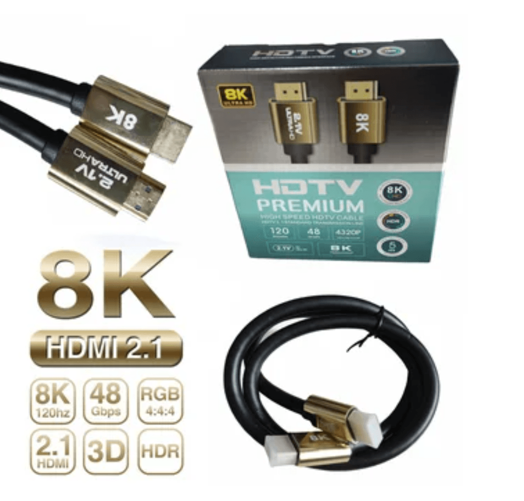Cable Hdmi 2.1V 8k Ultra Hd 3d 5 Metros 4320p Premium 48Gbps HDR- PVC
