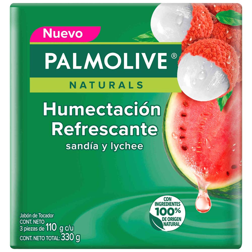 Pack Jabón de Tocador PALMOLIVE Sandía y Lychee 110g Paquete 3un