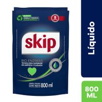 Detergente Líquido Bio Enzimas SKIP Doypack 800ml