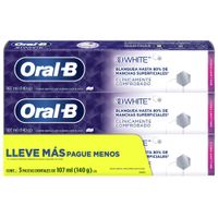 Pack Pasta Dental ORAL B 3D White Brilliant 107ml Paquete 3un