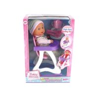 Muñeca Deluxe Con Silla De Comer Rosado 30 Cm