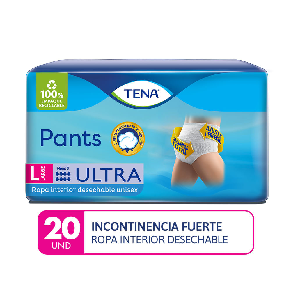 Pañal para Adultos TENA Pants Ultra Talla L Paquete 20un