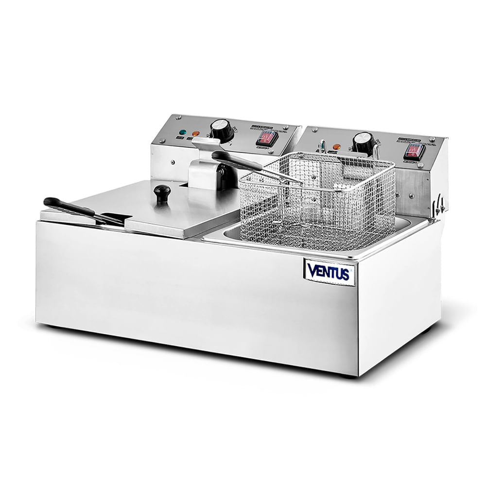 Freidora eléctrica doble sobre mesa Vfs-062