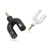 Adaptador Conector De 2 Jack 3.5mm Estéreo A Plug 3.5mm Trrs - Negro