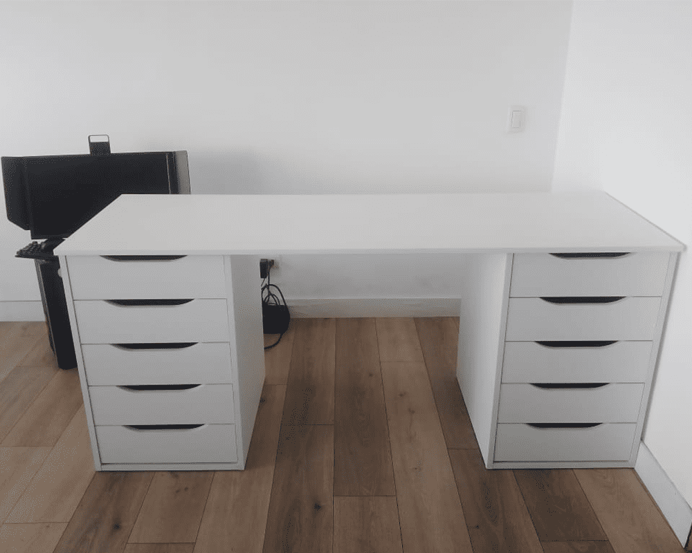 Escritorio Gamer de Melamina Blanco 180cm