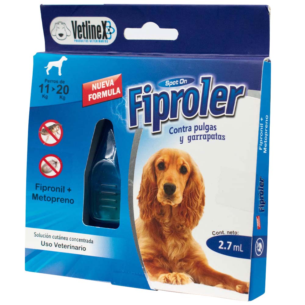 Pipeta para Perros de 11Kg a 20Kg Antipulgas y Garrapatas TRAVEL 4 Marrón Claro Caja 2.7ml