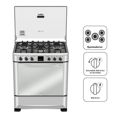 Cocina a Gas MABE CMP7670FX0 5 Quemadores
