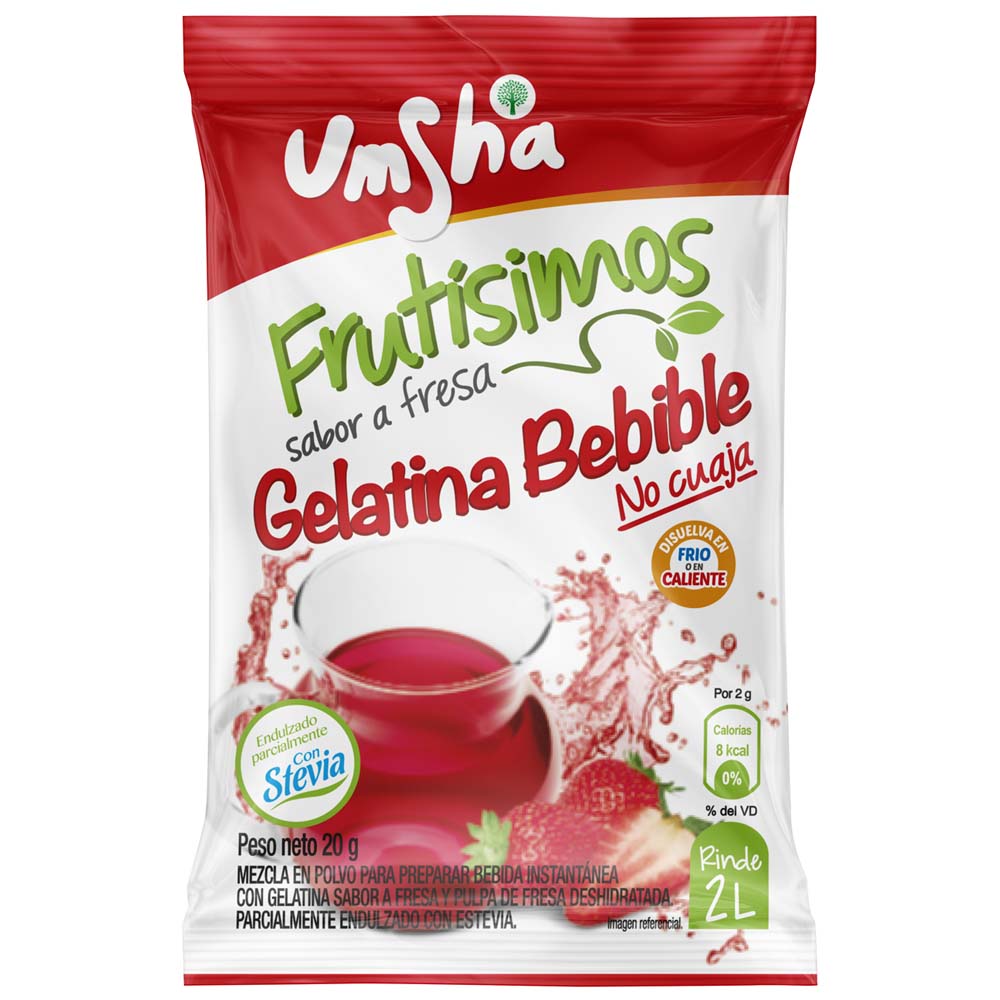 Gelatina Bebible UMSHA Fresa Bolsa 20g