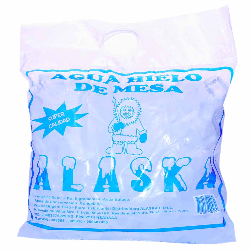 Agua Hielo de Mesa ALASKA Bolsa 2kg