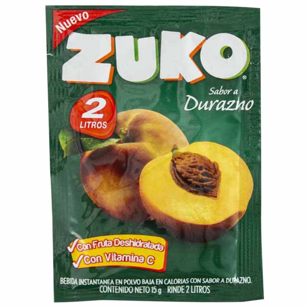 Bebida Instantánea en Polvo ZUKO Durazno Sobre 15g