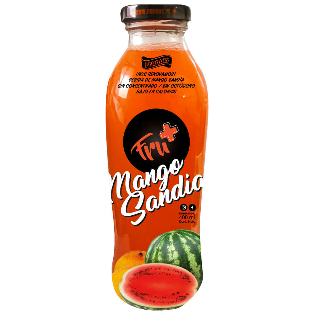 Bebida FRU + Mango Sandia Botella 400ml