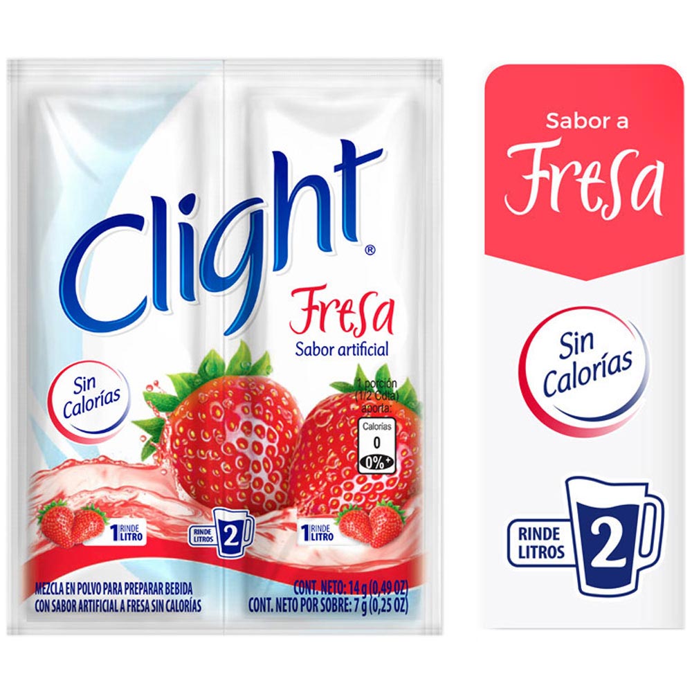 Bebida Instantánea en Polvo CLIGHT Fresa Sobre 7g