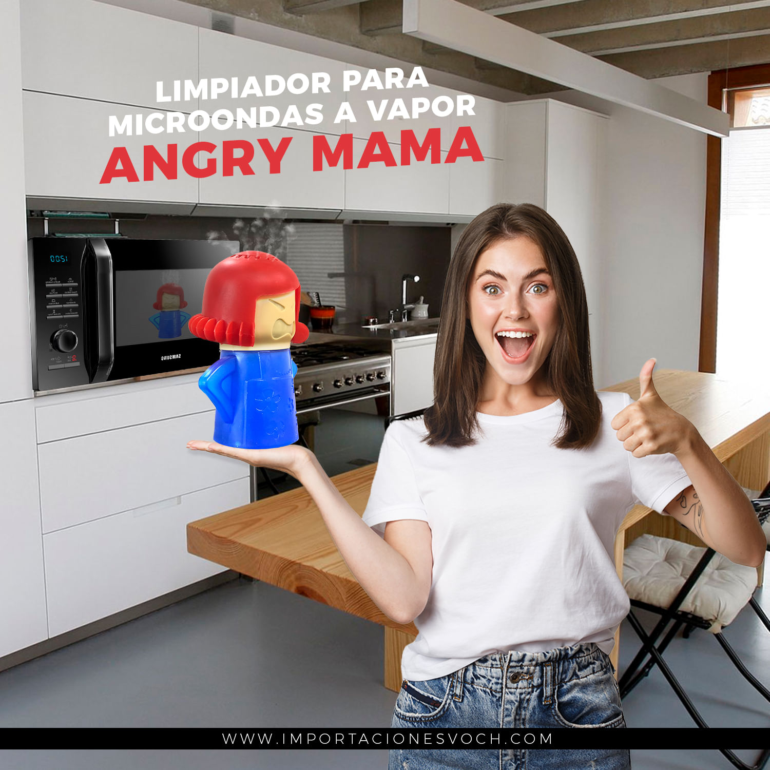 Angry Mama - Limpiador de Microondas Con Vapor