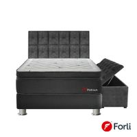 Juego de Dormitorio Forli Platinium King Tapizado