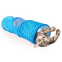 Túnel para gatos con diseño - Azul