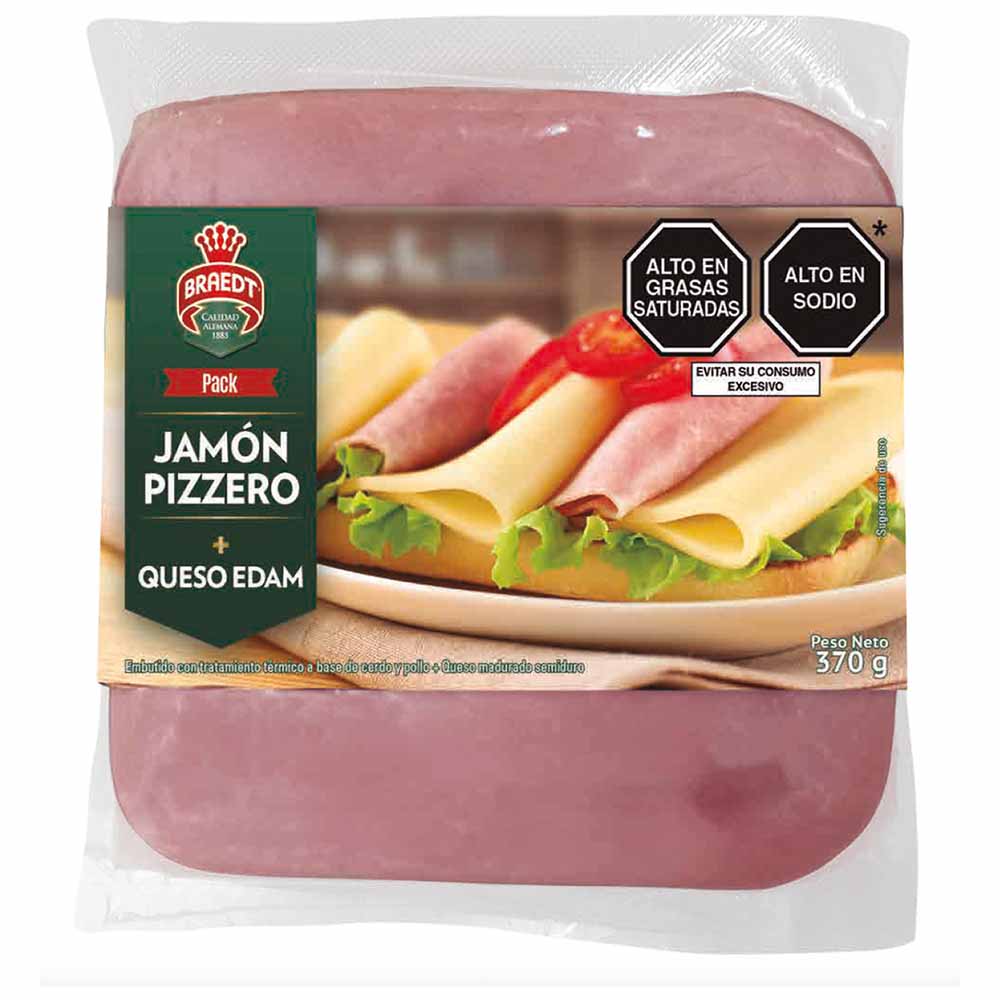 Pack Jamón Pizza BRAEDT Queso Edam Paquete 370g