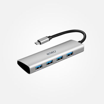 Hub-USB-C-4-en-1-Alpha-440-wiwu-Gray