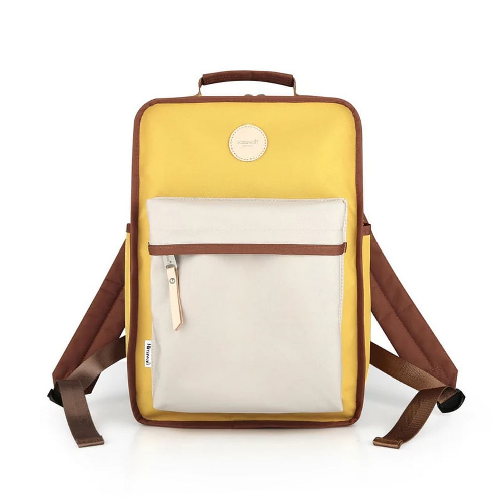 Mochila escolar o de viaje porta Laptop H0827-3 Amarillo y Gris