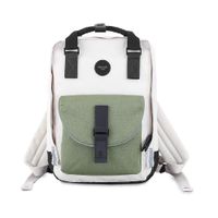 Mochila escolar o de viaje porta Laptop H201-1 Blanco y Verde oscuro
