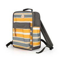 Mochila escolar o de viaje porta Laptop H0827-5 Gris, Amarillo y Negro