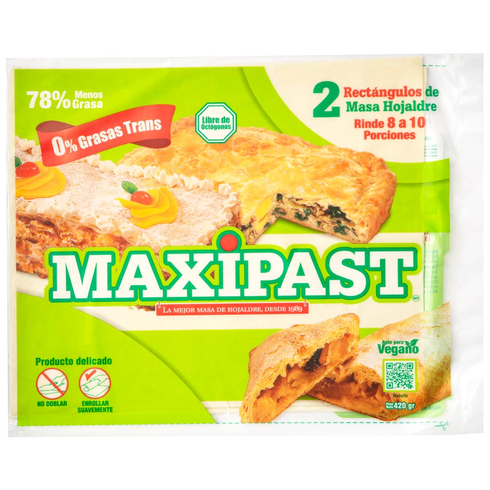 Masa Hojaldre MAXIPAST Rectangular Caja 420g
