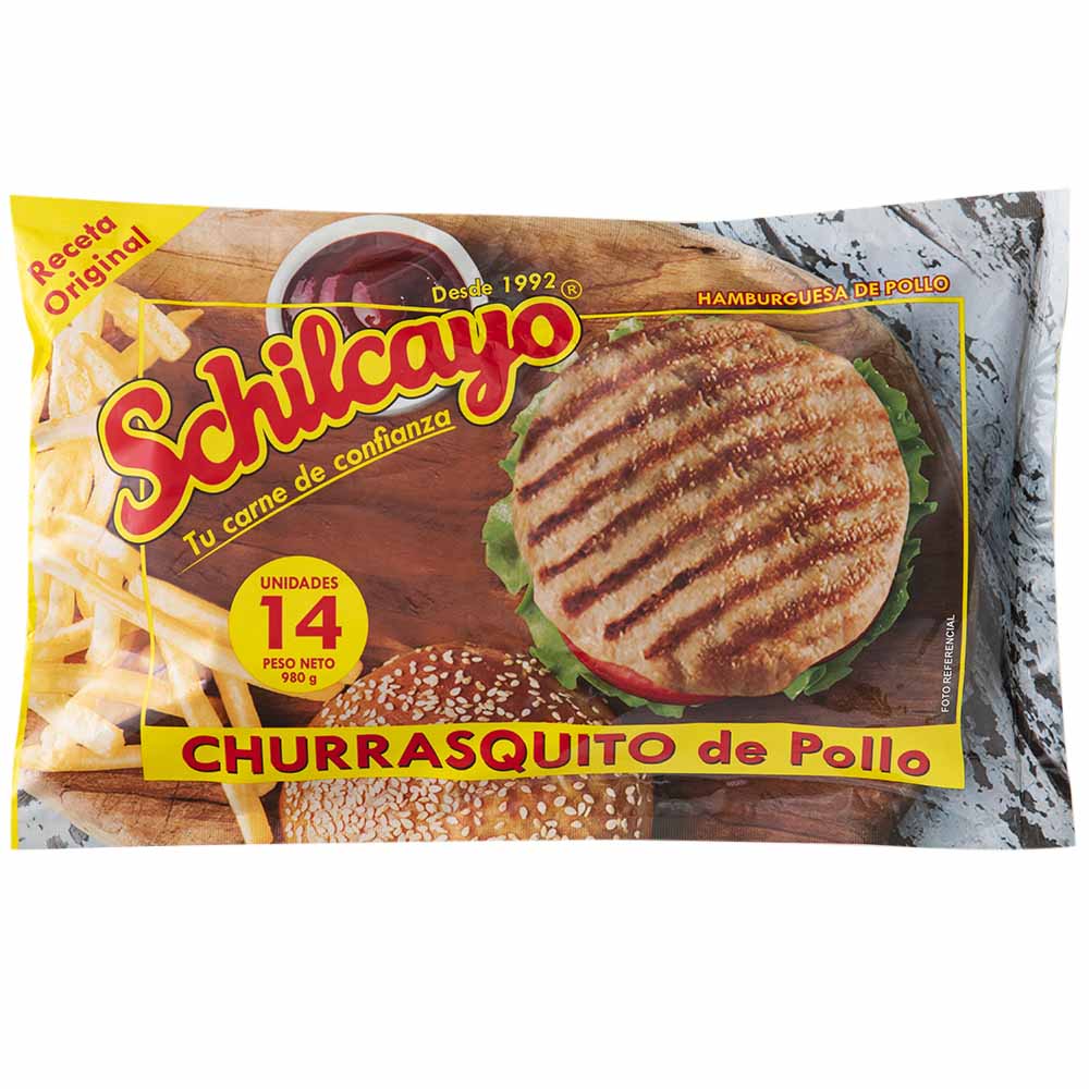 Hamburguesa de Pollo SCHILCAYO Churrasquito Paquete 14un