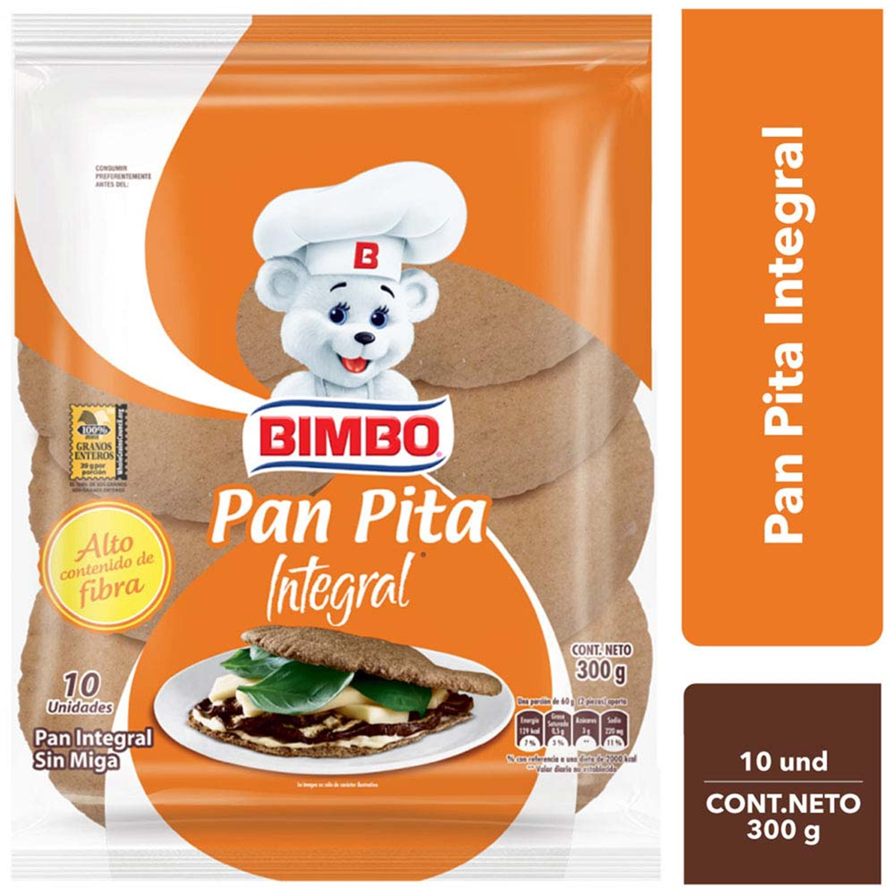 Pan Pita Integral BIMBO Bolsa 300g - Shopstar