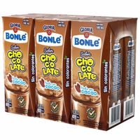 Leche Chocolatada BONLÉ UHT Tetrapack 180ml Paquete 6un