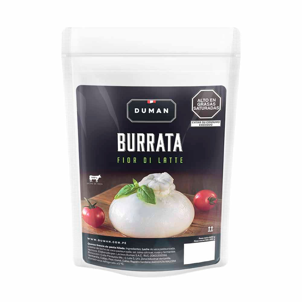 Queso Burrata DUMAN Fior Di Latte Paquete 200g