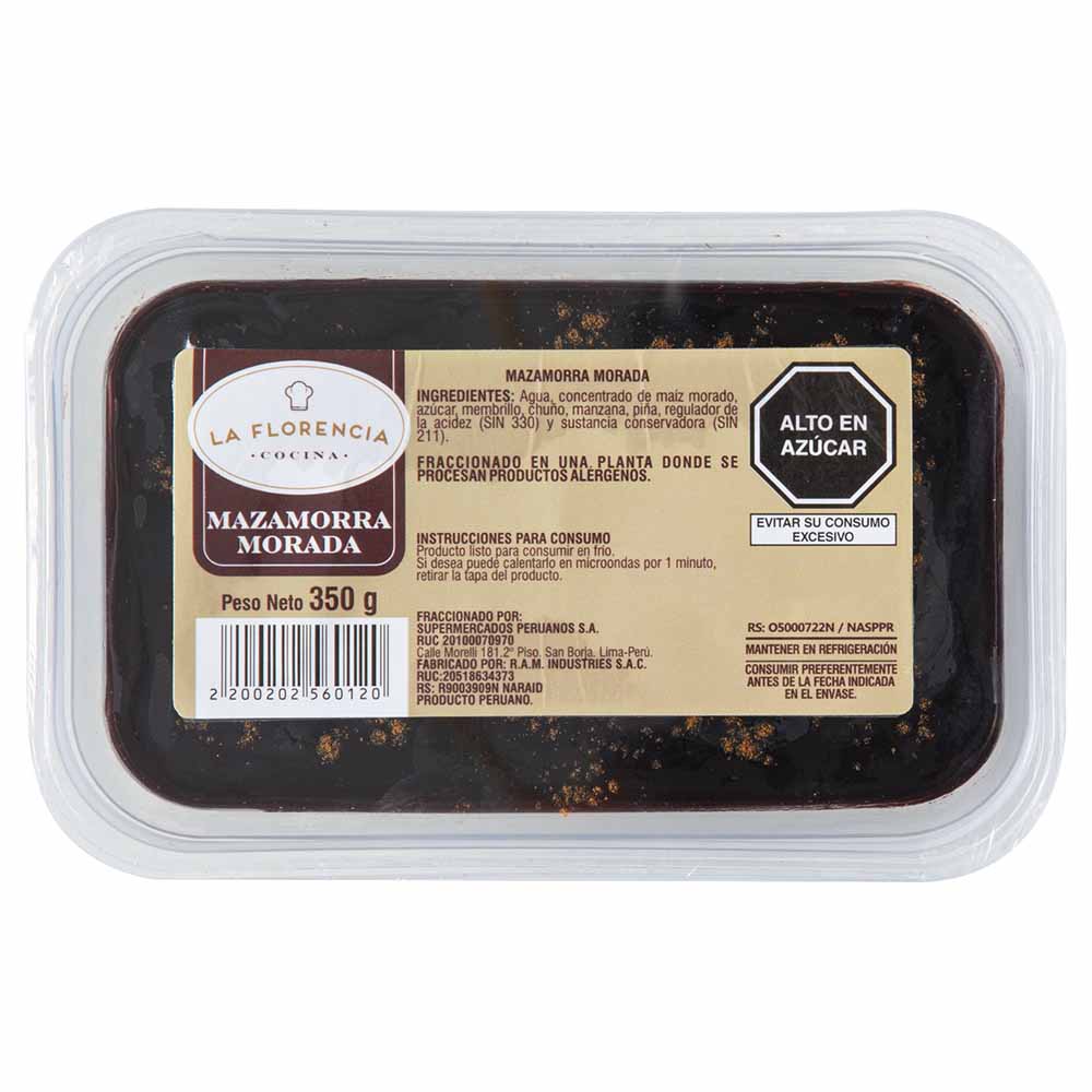Mazamorra Morada LA FLORENCIA Bandeja 350g
