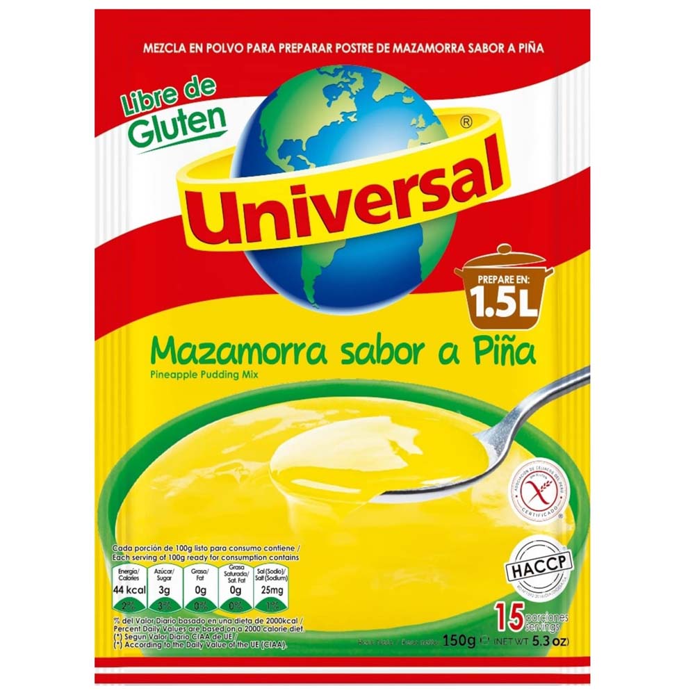 Mazamorra UNIVERSAL Sabor a Piña Bolsa 150g