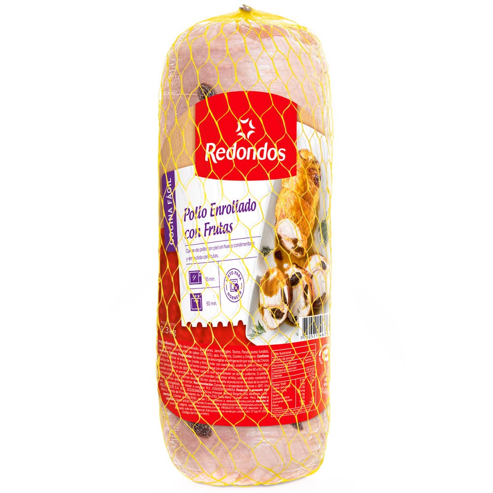 Enrollado de Pollo REDONDOS con Frutas unid x 1.3Kg