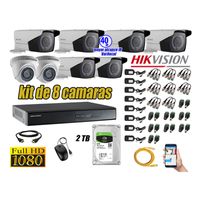 Kit 8 Cámaras de Seguridad Hikvision Full Hd 1080P mas Disco 2Tb Mayor Alcance Varifocal