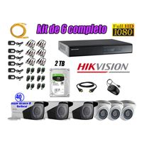 Kit 6 Cámaras de Seguridad Hikvision Full Hd 1080P Disco 2Tb Mayor Alcance Varifocal Ip66